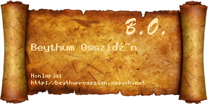 Beythum Osszián névjegykártya