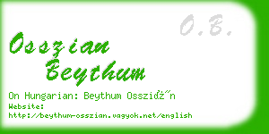 osszian beythum business card